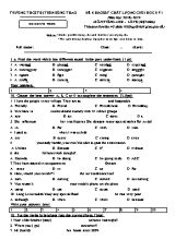 Đề khảo sát chất lượng cuối học kỳ I môn Tiếng Anh Lớp 8 (Hệ 7 năm) - Năm học 2018-2019 - Trường THCS thị trấn Sông Thao (Có đáp án)